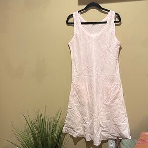 Elegant Linen Italian Asymmetrical Pink Dress